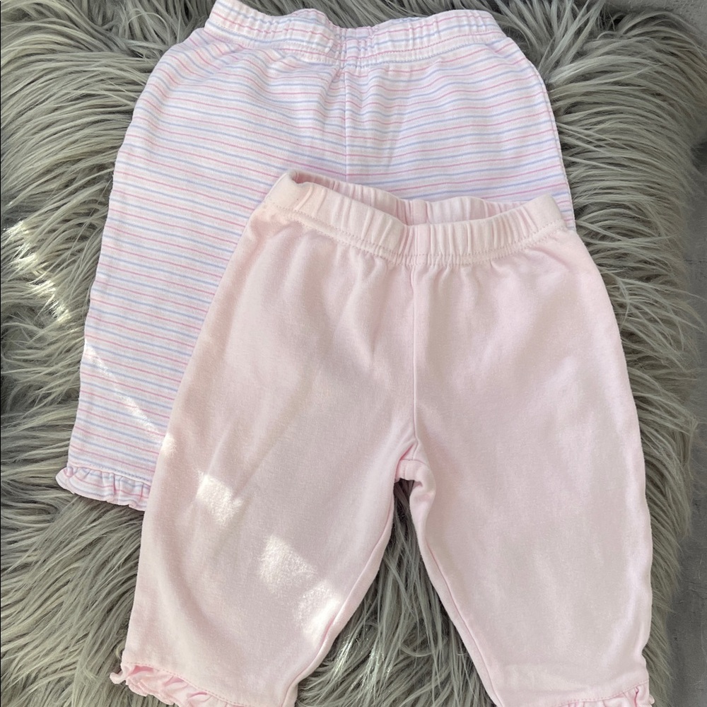Pink and White Baby Pants Set - set is 2